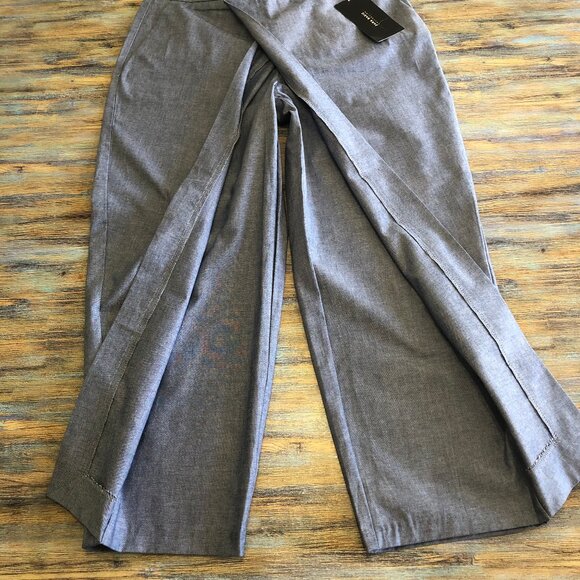 Zara Basics Collection Pants Overlap Wrap Front Blue Womens Size M S - Picture 3 of 10